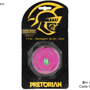 Bandagem Elástica Rosa, de Algodão, PRETORIAN – 3mx5cm