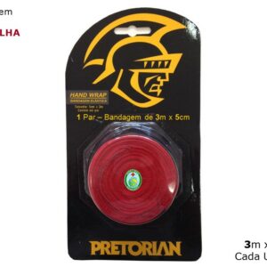 Bandagem Elástica Vermelha, de Algodão, PRETORIAN – 3mx5cm